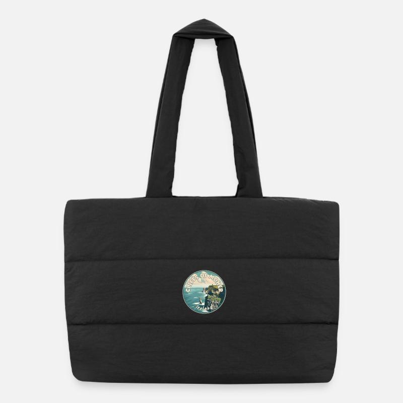 Découvrez les falaises de Moher en Irlande Sac shopping matelassé