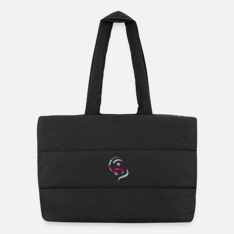 yoga_design_13 - Puffer-Einkaufstasche - Schwarz