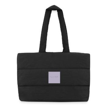 Quiet Is Strong Typography Poster Minimalist - Puffer Shopping Bag - black - Front