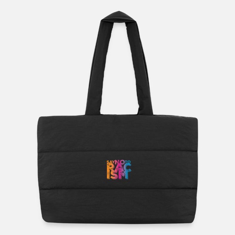 Dis non au racisme Sac shopping matelassé