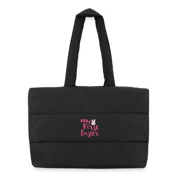 My First Easter Rabbit - Puffer Shopping Bag - black - Front