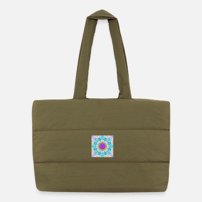 Mandala Tropenfarben Kaleidoskop Puffer-Einkaufstasche