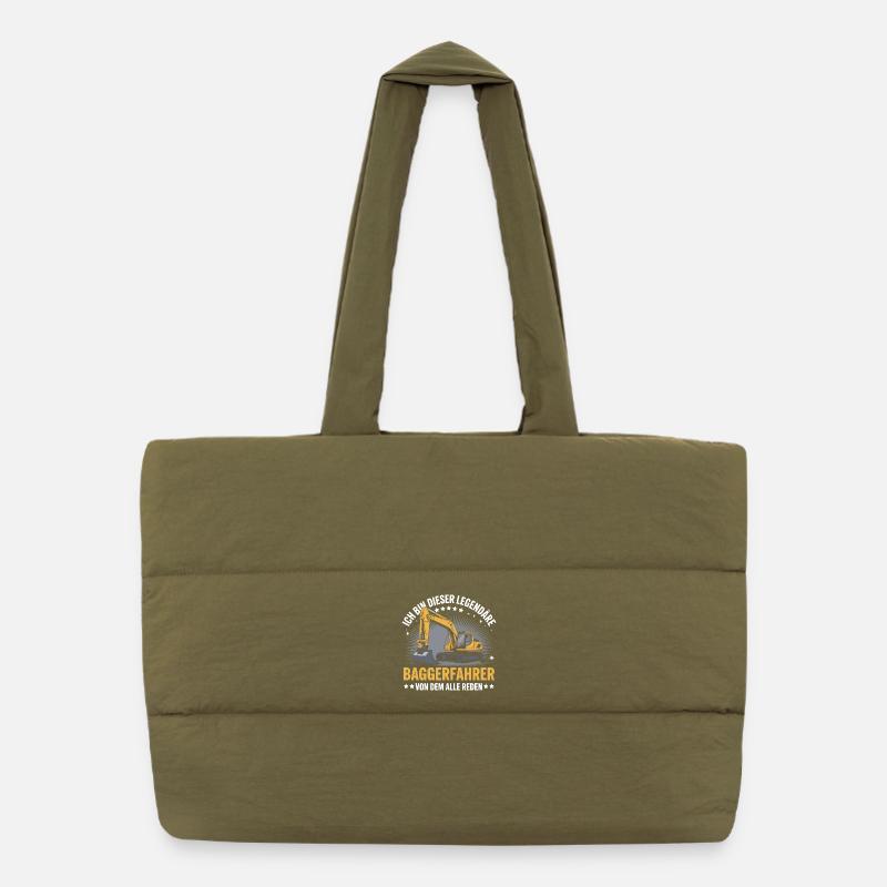 Baggerfahrer Bagger Puffer-Einkaufstasche