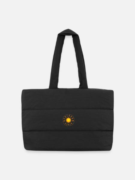 Insigne du logo du cercle Sunburst de Benidorm - Sac shopping matelassé - noir