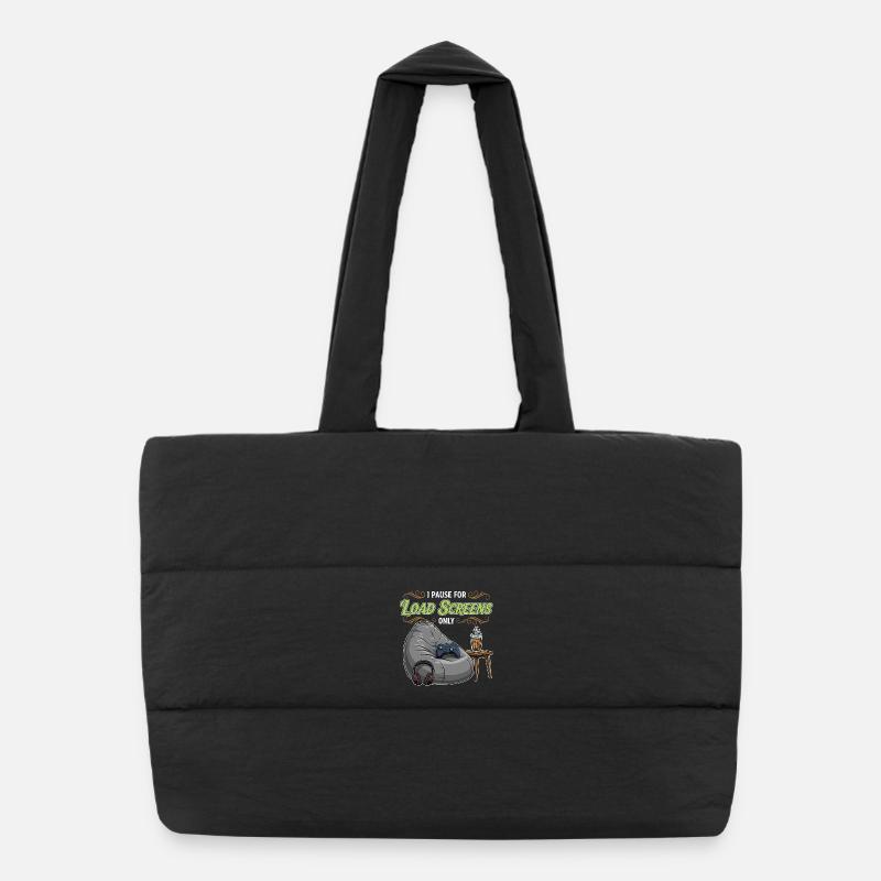 Gaming Humor Quote Pause Load Screens Puffer Shopping Bag
