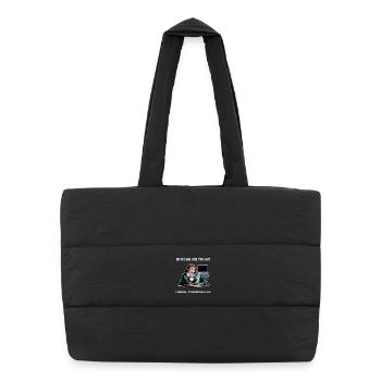 Philosopher Descartes Meme - for dark background - Puffer Shopping Bag - black - Front