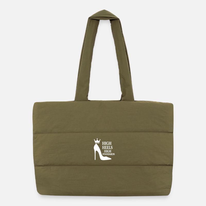 High Heels High Standards: Power Statement Queen Puffer Shopping Bag