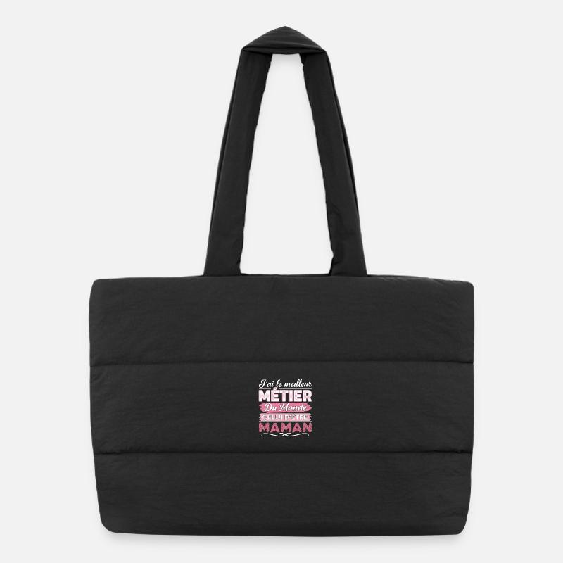 Wonderful Mom World's Best Mom Mom Puffer Shopping Bag