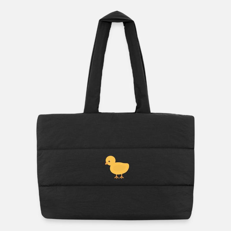 Sunny Chick Cartoon Tee Puffer Shopping Bag
