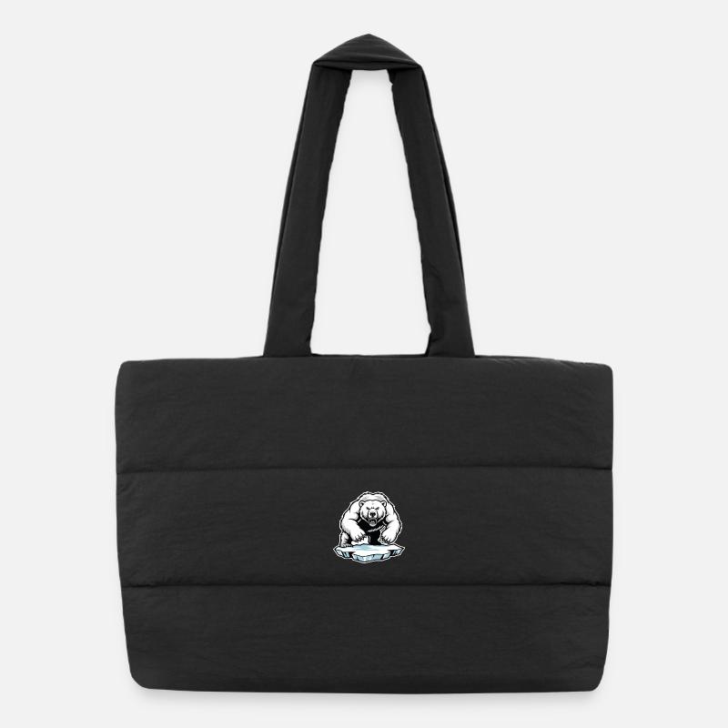 Arktischer Eisbär Maskottchen Maskottchen Bär Puffer-Einkaufstasche