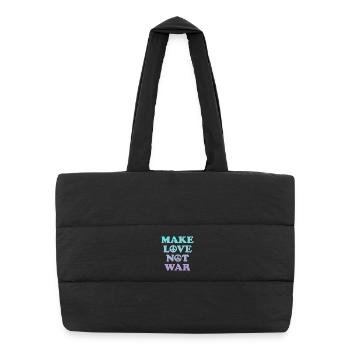 Make Love not War - Puffer-Einkaufstasche - Schwarz - Vorne