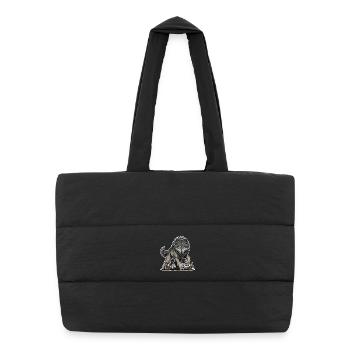 Wild Gray Wolf Walking Mascot Wolf Alpha - Puffer Shopping Bag - black - Front