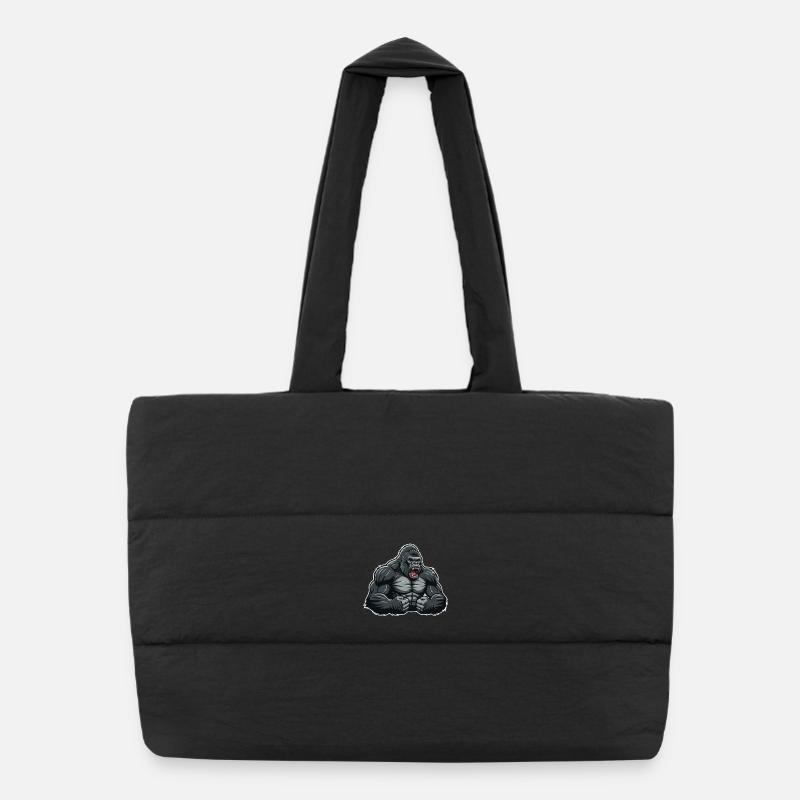 Gorille Musclé Colère Logo Mascotte Gorilla Sac shopping matelassé