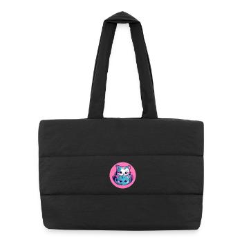 Kätzchen Umarmung Duo - Puffer-Einkaufstasche - Schwarz - Vorne