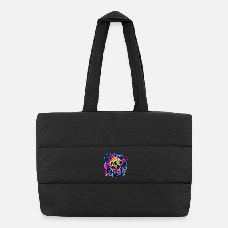 Fête Rétro Néon des années 80 Sac shopping matelassé