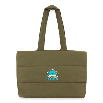 Optician Ophthalmologist Optics - Puffer Shopping Bag - safari green - Front