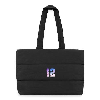numéro 12 – Cadeau anniversaire 12 ans - Sac shopping matelassé - noir - Devant