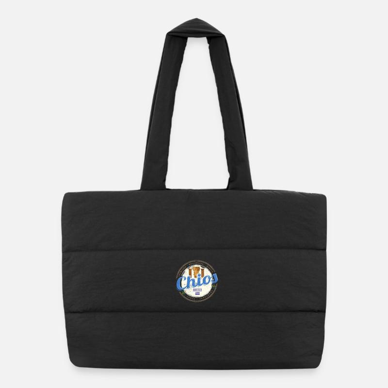 Île de Chios en Grèce Souvenir rétro vintage Sac shopping matelassé