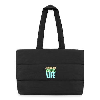 Vivre ma vie la plus correcte Drôle de dicton, médiocre - Sac shopping matelassé - noir - Devant
