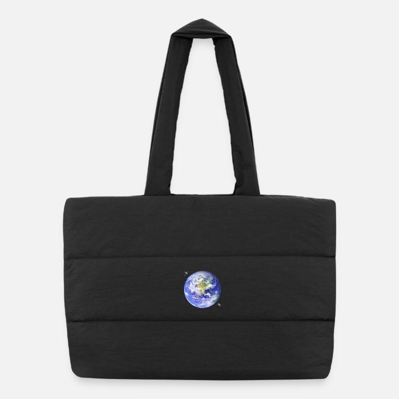 Planet Earth Puffer Shopping Bag
