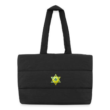 Merkaba Star & Feur de lis - Puffer-Einkaufstasche - Schwarz - Vorne