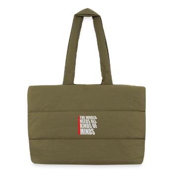 The World Needs All Kinds Of Minds Inspirational - Puffer Shopping Bag - safari green - Front