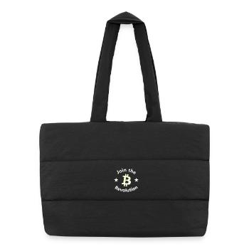 Bitcoin Revolt Circle - Puffer Shopping Bag - black - Front