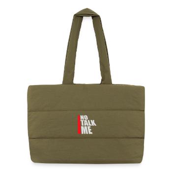 No Talk Me Funny Antisocial Introvert Saying - Puffer Shopping Bag - safari green - Front