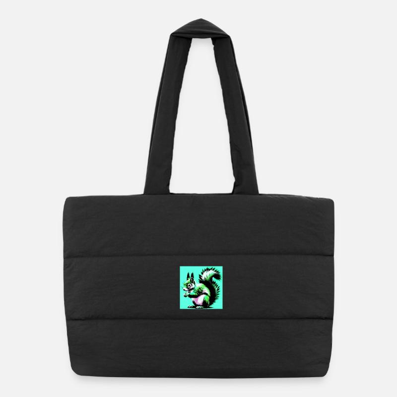 squirrel - Puffer Shopping Bag - black