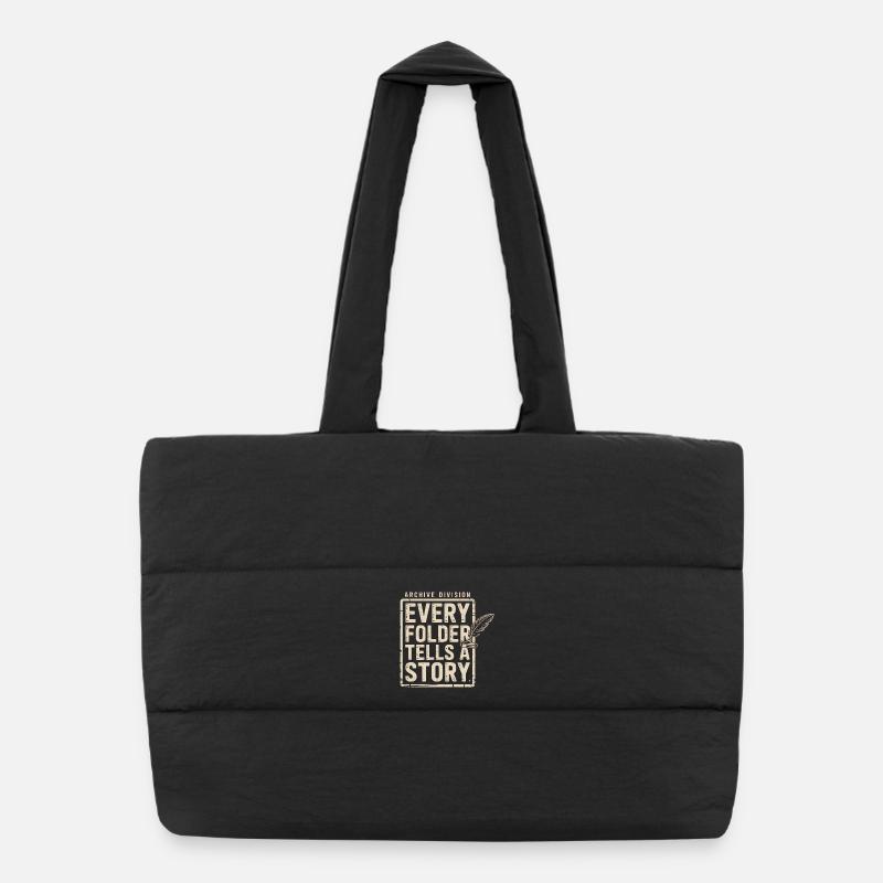Every Folder Tells a Story Puffer Shopping Bag