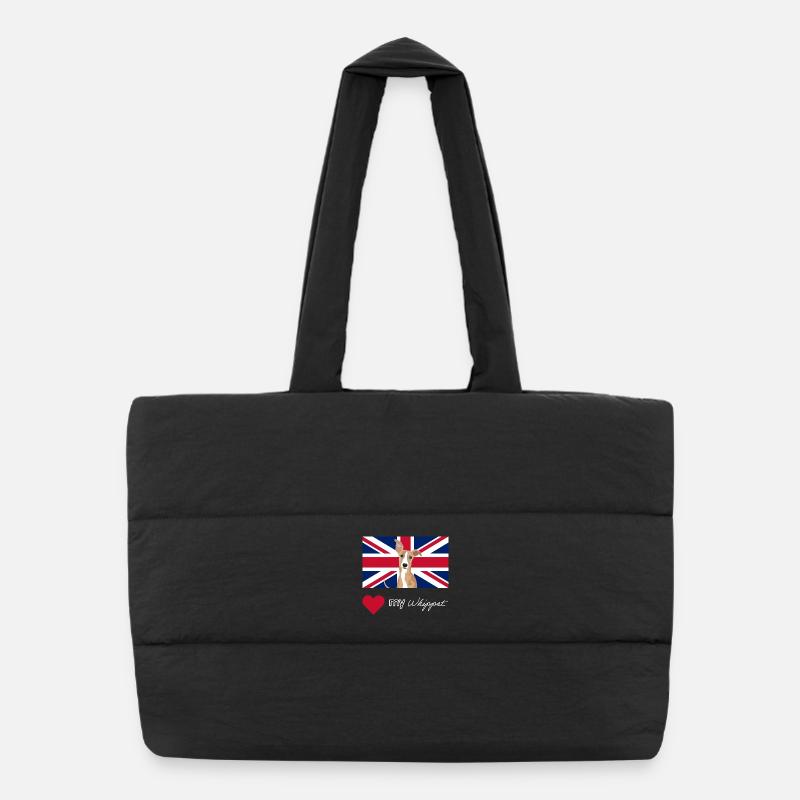 LUVMYWHIPPET (White) - Puffer Shopping Bag - black