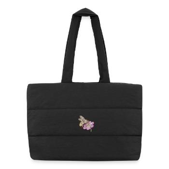 Zentangle Bee - Sac shopping matelassé - noir - Devant
