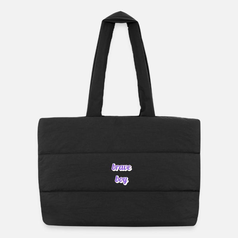 Lettrage Brave Boy Sac shopping matelassé