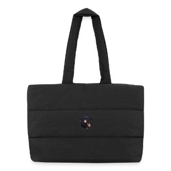 We can ROLL it! White - Puffer Shopping Bag - black - Front
