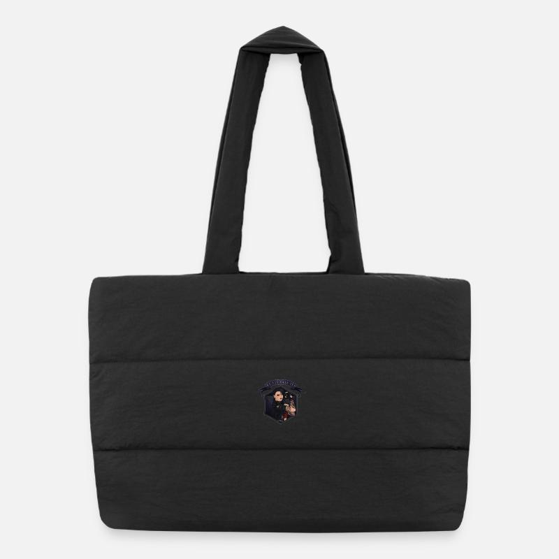 We can ROLL it ! White - Sac shopping matelassé - noir