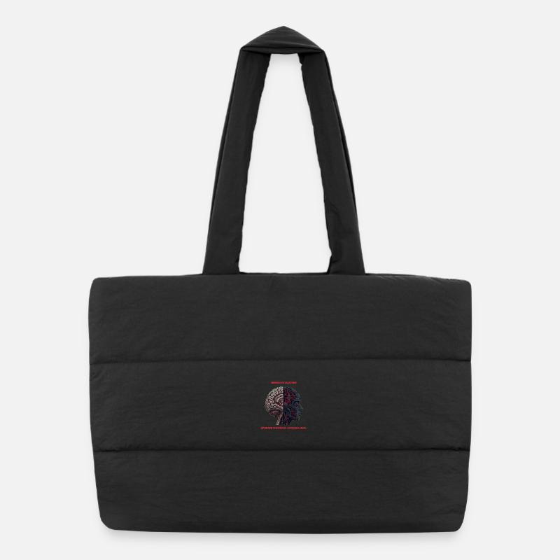 Human VS Machine Cyber Brain Logic Puffer Shopping Bag