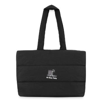 No bike in the rain today - Puffer Shopping Bag - black - Front
