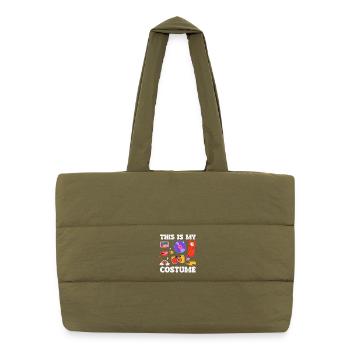 Retro Back to the 80s Vintage Design - Puffer Shopping Bag - safari green - Front