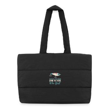 Predator fishing saying - sport fisherman - wobbler - Puffer Shopping Bag - black - Front