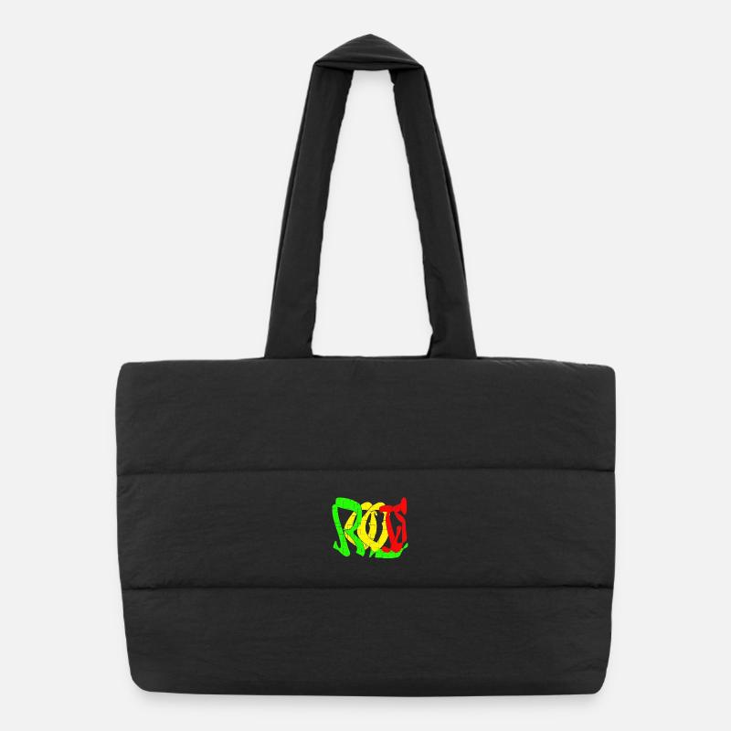 Rasta Color Block Pattern Puffer Shopping Bag