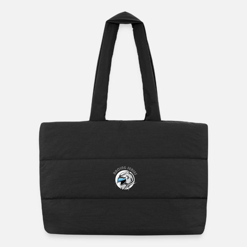 Racing Icon Logo Helmet Icon Illustration Graphic Puffer Shopping Bag