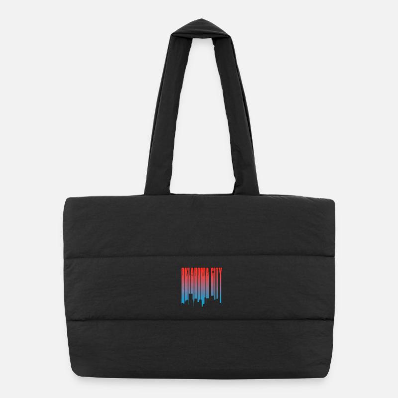 Oklahoma City Skyline Gradient Puffer Shopping Bag