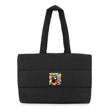 Perroquet Pop Art - Sac shopping matelassé - noir - Devant