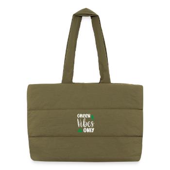 Green Vibes Only - Puffer Shopping Bag - safari green - Front