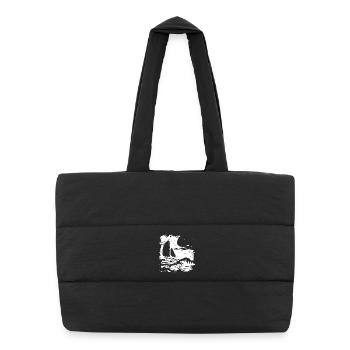Dessin de voile - Sac shopping matelassé - noir - Devant