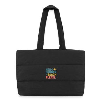 Hello Summer – Beach Please! - Puffer-Einkaufstasche - Schwarz - Vorne