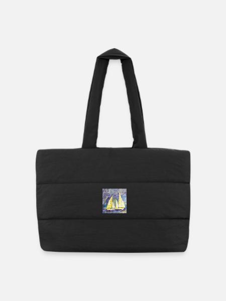 Voilier - Sac shopping matelassé - noir