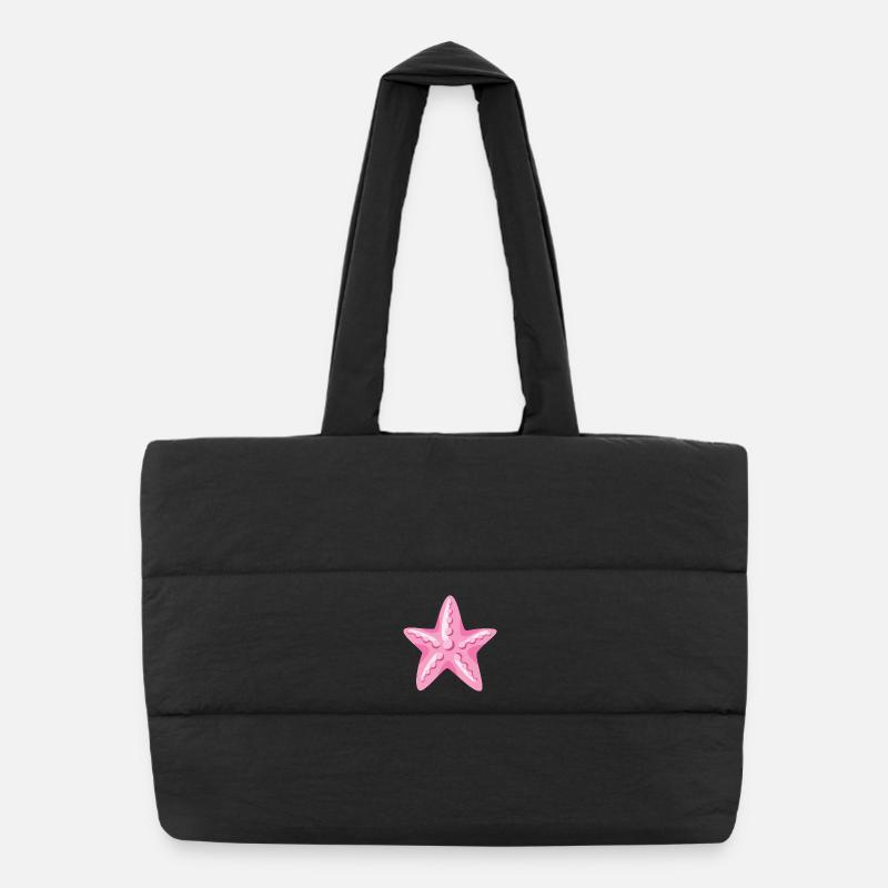 Funny Animals Ocean Minimalist Simple Star M Puffer Shopping Bag