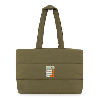 Zahlentag Minimalistischer Rechner Numerisches Muster - Puffer-Einkaufstasche - safari Green - Vorne
