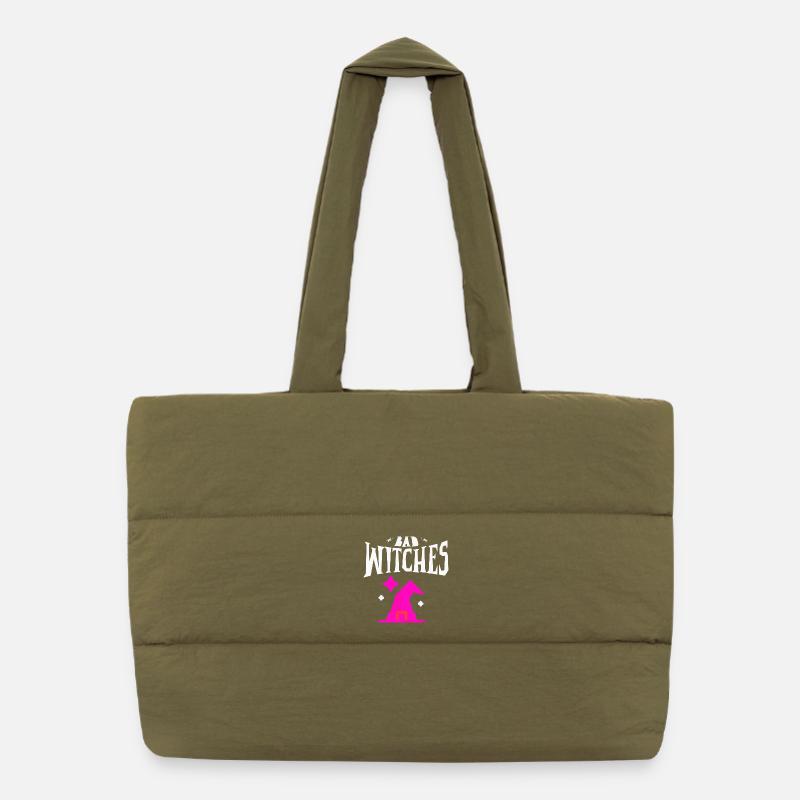 Magic Witch Hat & Magic Hat Design Puffer Shopping Bag